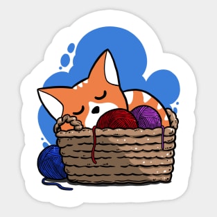 Cat Series: Cat in Basket Sticker